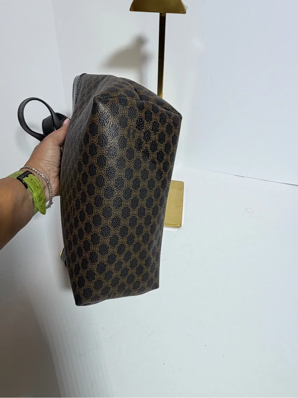 Celine Black & Brown Patterned Mini Tote